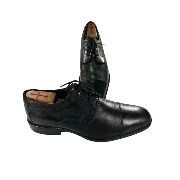 Johnston & Murphy | Shoes | Johnston Murphy Mens Size 15 M Black Cap Toe  Lace Up Dress Shoes | Poshmark